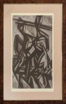 VITALITY FEDEROV, 'Two figures', charcoal/pastel, 59cm x 35cm, framed.