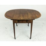 PEMBROKE TABLE, George III mahogany and satinwood, 82cm W x 56cm D x 75cm H, with inlaid