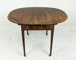 PEMBROKE TABLE, George III mahogany and satinwood, 82cm W x 56cm D x 75cm H, with inlaid