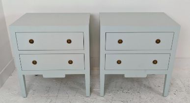 JULIAN CHICHESTER 'FRENCH COUNTRY' BEDSIDE CHEST, a pair, in powder blue, end 59cm W x 41cm D x 65cm