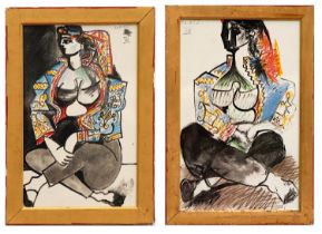 PABLO PICASSO (Spanish, 1881-1973) 'Spanish Women', a pair of collotypes, dated in the plate,