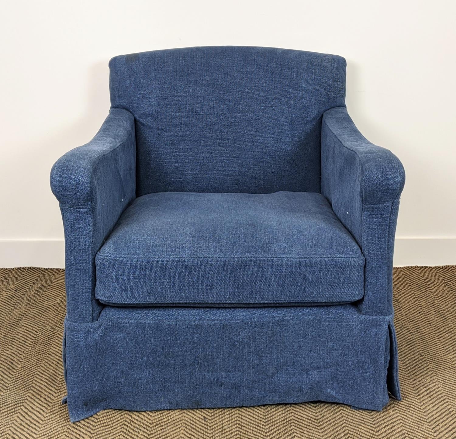 PAOLO MOSCHINO SOFIA ARMCHAIR, in indigo upholstered finish, 836cm W. - Image 4 of 6