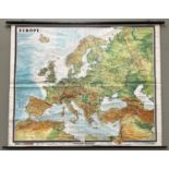 KARL WENSCHOW, Munchen, “Europe - Map” Colour lithograph, 165cm x 212cm.