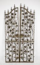 GATES, a pair, circa 1972, steel with vine decoration, stamped I. D. Lamb, R. A. Eastman and
