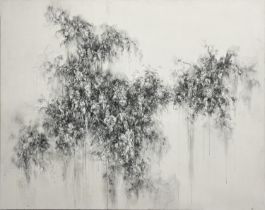 JAYNE ANITA SMITH (20th century British), 'On our knees', graphite/gesso/charcoal on aluminium,