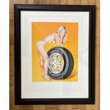MEL RAMOS (1935-2018), Tyra Tire, original silkscreen print 2004, signed by the artist in pencil,
