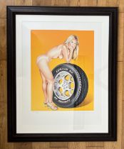 MEL RAMOS (1935-2018), Tyra Tire, original silkscreen print 2004, signed by the artist in pencil,