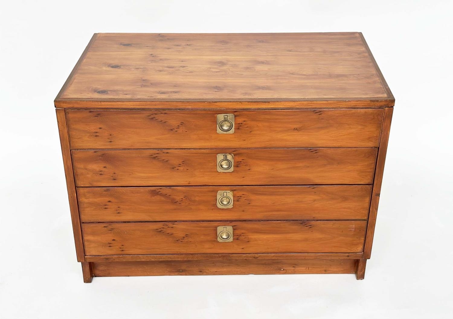 CHEST BY ARCHIE SHINE AND ROBERT HERITAGE, mid 20th century yewwood, with four drawers probably - Image 2 of 7