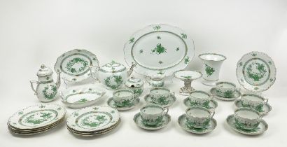 HEREND TEA/COFFEE SERVICE, Apponyi Chinese bouquet pattern comprising eight tea cups and saucers,
