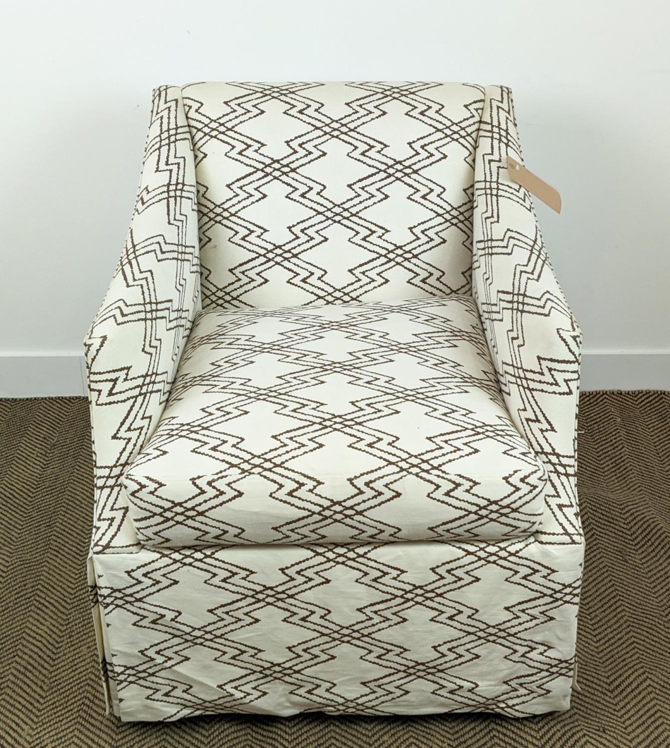 PAOLO MOSCHINO CHARLES ARMCHAIR, in via Krupp bis brown upholstery, 74cm W. - Image 8 of 8