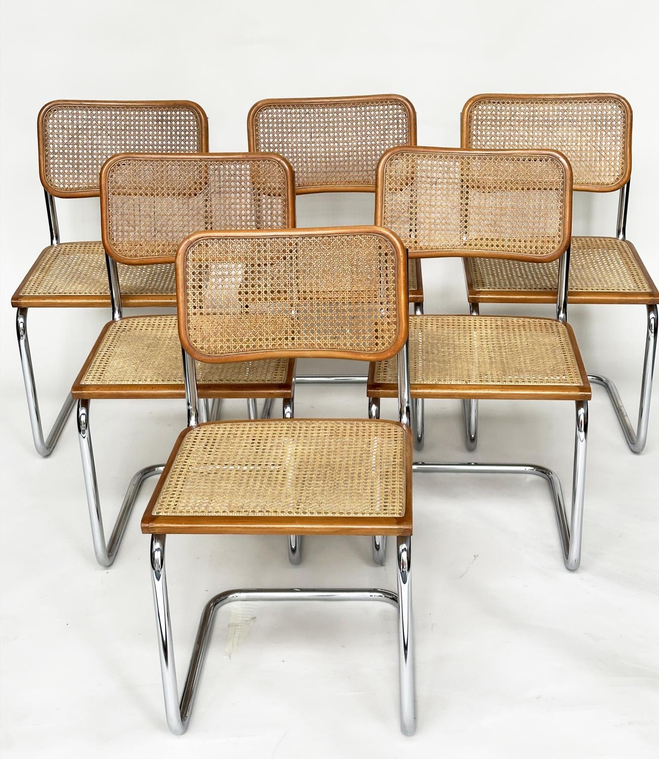 AFTER MARCEL BREUER CESCA DINING CHAIRS, a set of six, 83cm H. (6) - Image 2 of 13