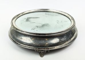 CAKE STAND, Victorian silver plated and mirrored, 51cm diam x 13cm H.