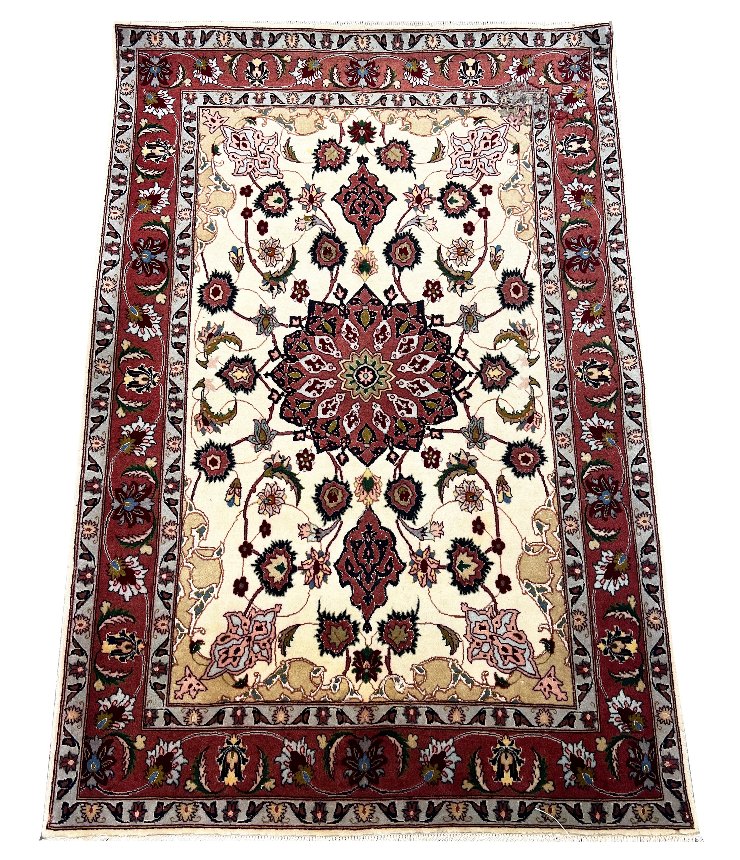 TABRIZ RUG, 152cm x 102cm, silk and wool.