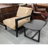 ARMCHAIR AND SIDE TABLE, chair 71.5cm x 85.5cm x 76cm, table 45cm x 37cm x 29.5cm (2)