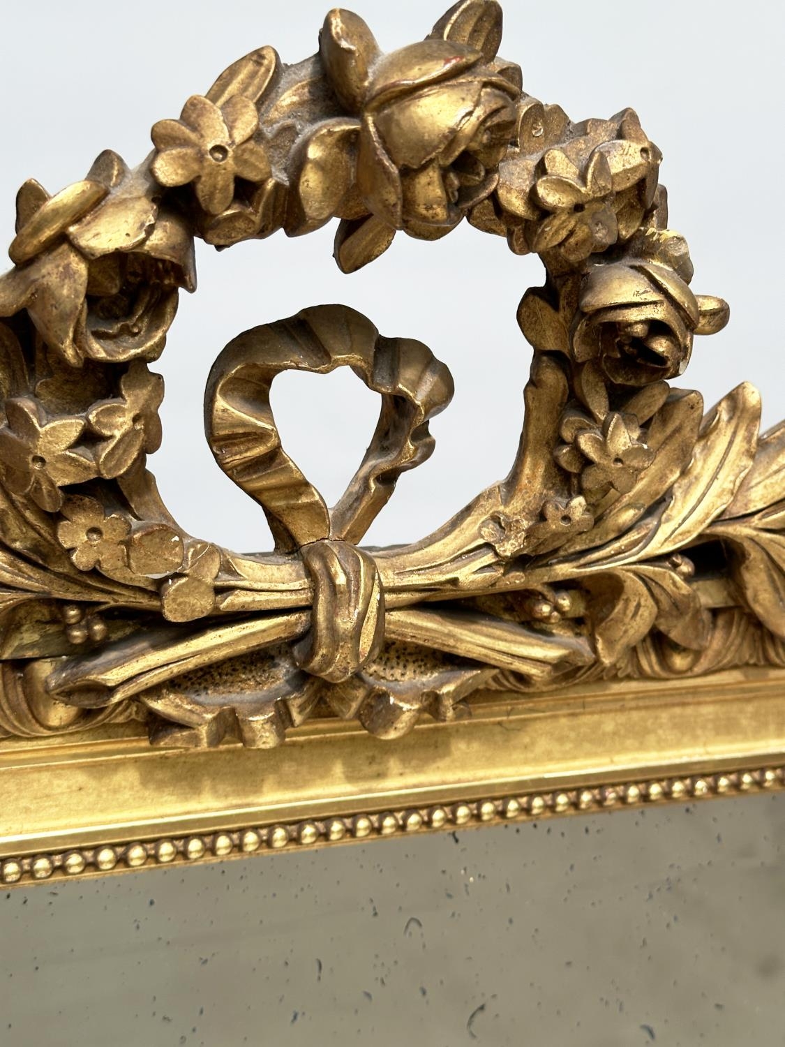 WALL MIRROR, 19th century French Napoleon III giltwood and composition, rectangular with egg and - Image 4 of 10