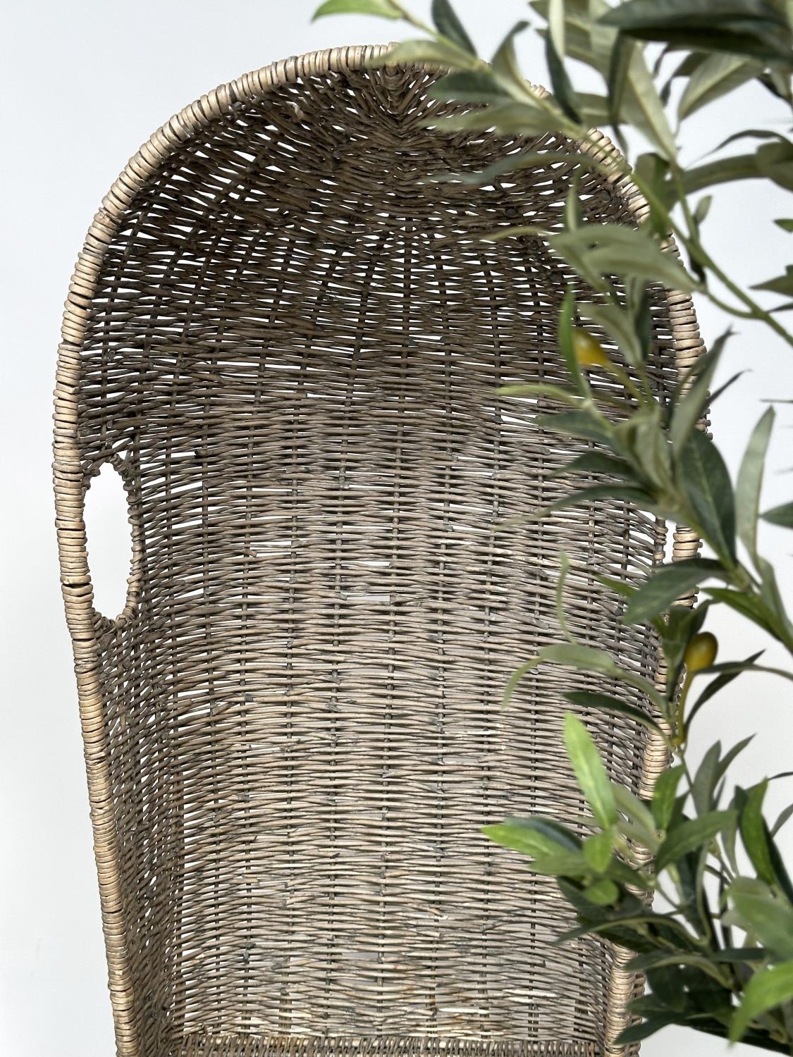 ORANGERY CHAIR, porters style rattan framed and wicker woven panelled with viewing openings, 179cm H - Image 2 of 13