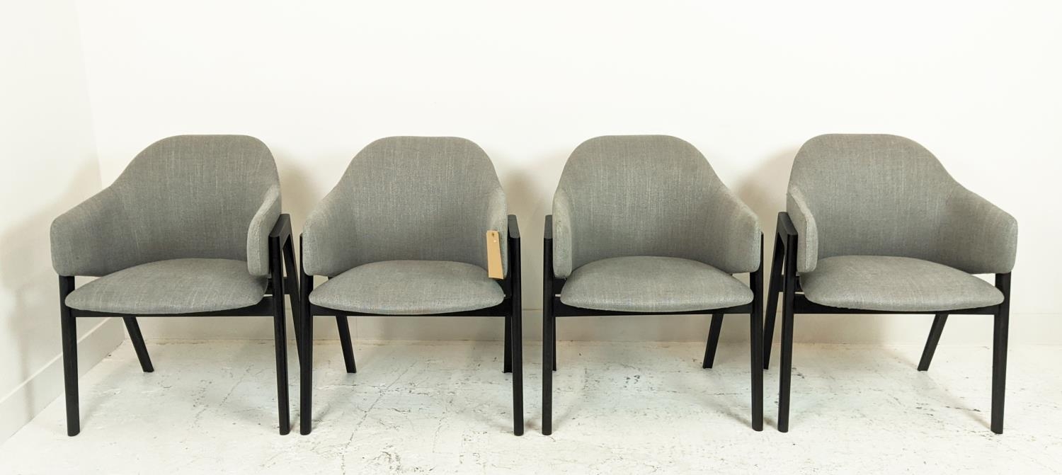 LINLEY SAVILLE DINING CHAIRS, a set of four, by Matthew Hilton, 80cm H approx. (4)