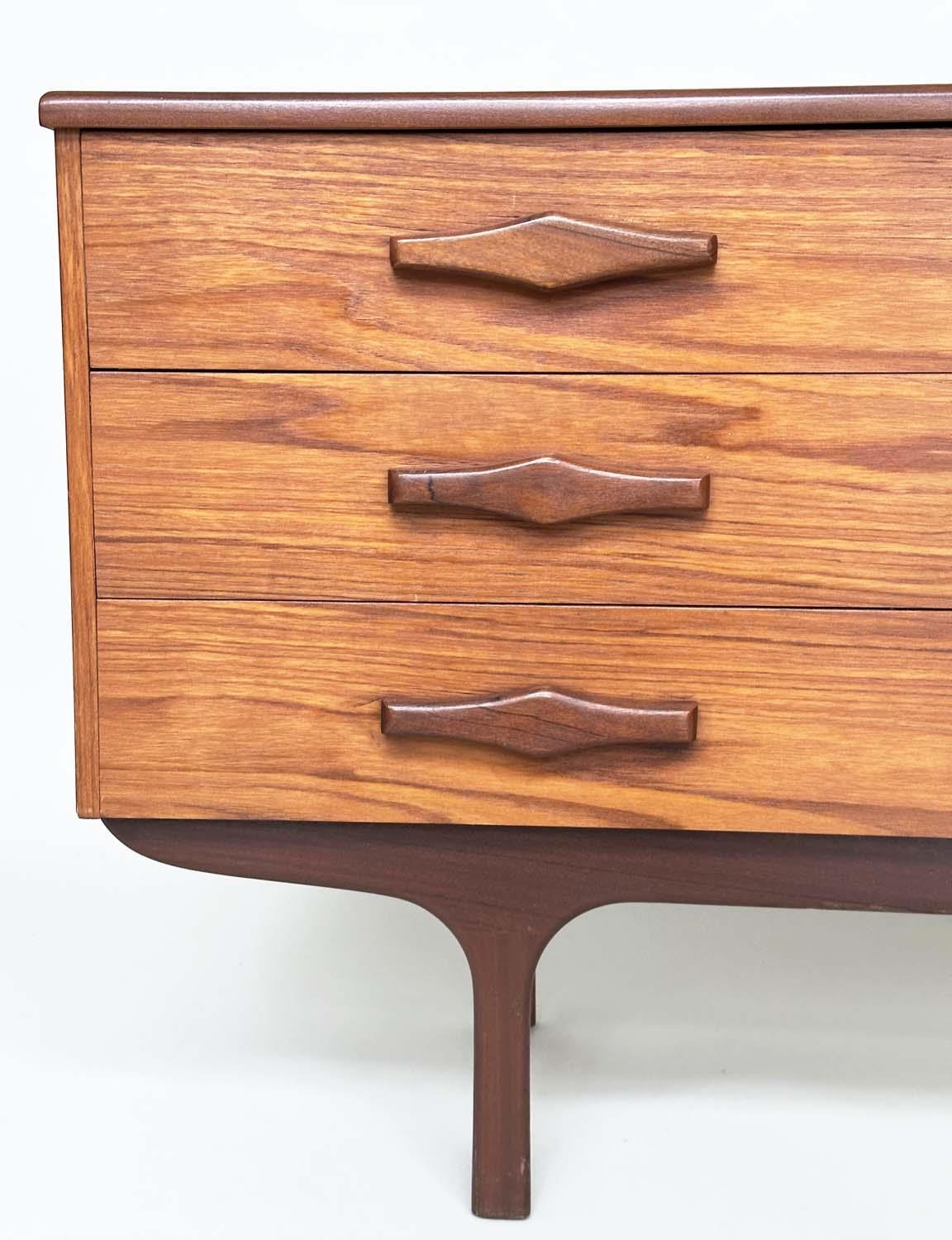 SIDEBOARD, mid 20th century teak with two doors and three drawers, 166cm x 40cm x 75cm H. - Image 6 of 10