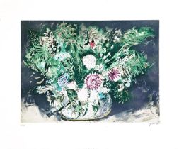 JOHN PIPER (1903-1992), Dahlias and Ferns, original etching in colours on arches wove paper, 41cm