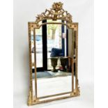 WITHDRAWN - WALL MIRROR, 19th century French giltwood and gesso, arched rectangular with