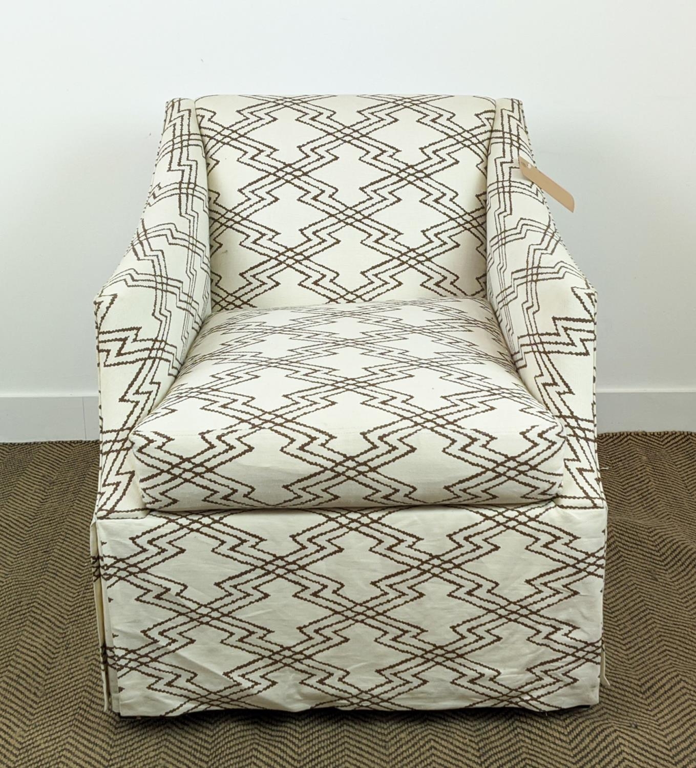 PAOLO MOSCHINO CHARLES ARMCHAIR, in via Krupp bis brown upholstery, 74cm W. - Image 7 of 8