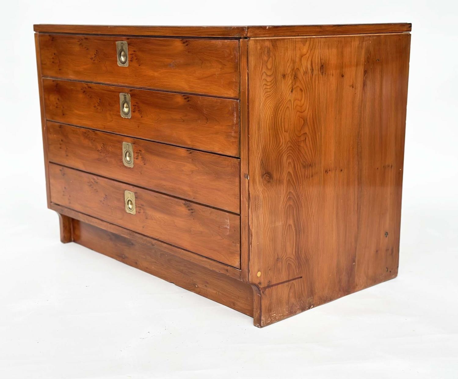 CHEST BY ARCHIE SHINE AND ROBERT HERITAGE, mid 20th century yewwood, with four drawers probably - Image 6 of 7