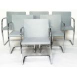 KNOLL BRNO CHAIRS, a set of six, by Ludwig Mies Van der Rohe, 55cm W. (6)