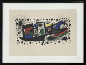 JOAN MIRO (1893-1983), 'Starscene', lithograph, 40cm x 58cm, framed.
