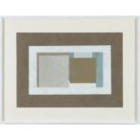 AFTER BEN NICHOLSON ABSTRACT, composition Silkscreen on vellum Box frame 42cm x 61cm. (Subject to