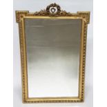 WALL MIRROR, 19th century French Napoleon III giltwood and composition, rectangular with egg and