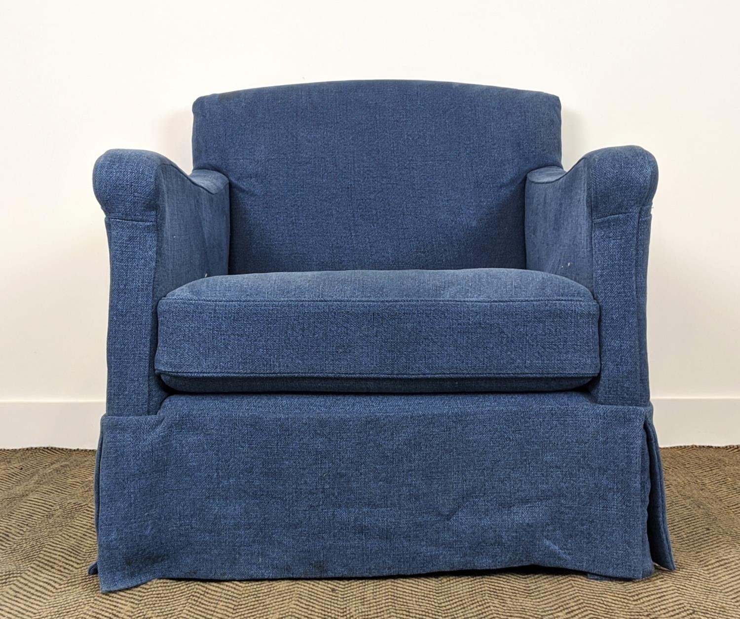 PAOLO MOSCHINO SOFIA ARMCHAIR, in indigo upholstered finish, 836cm W. - Image 6 of 6