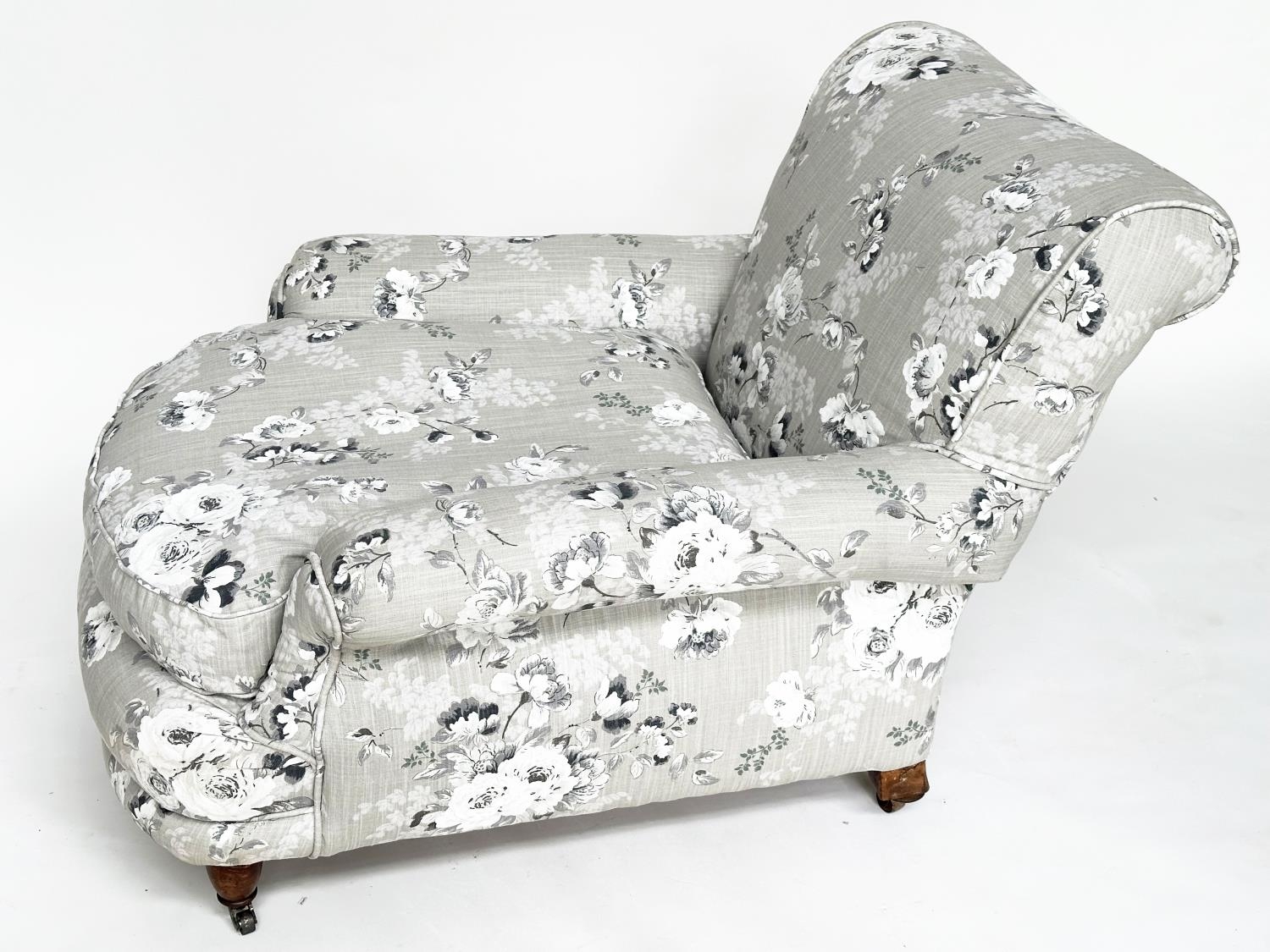 WILLIAM BIRCH ARMCHAIR, 19th century Howard type, newly upholstered in grey linen impressed numerals - Image 5 of 13