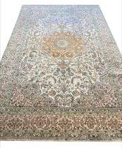 FINE PURE SILK TEHRAN DESIGN CARPET, 280cm x 180cm.