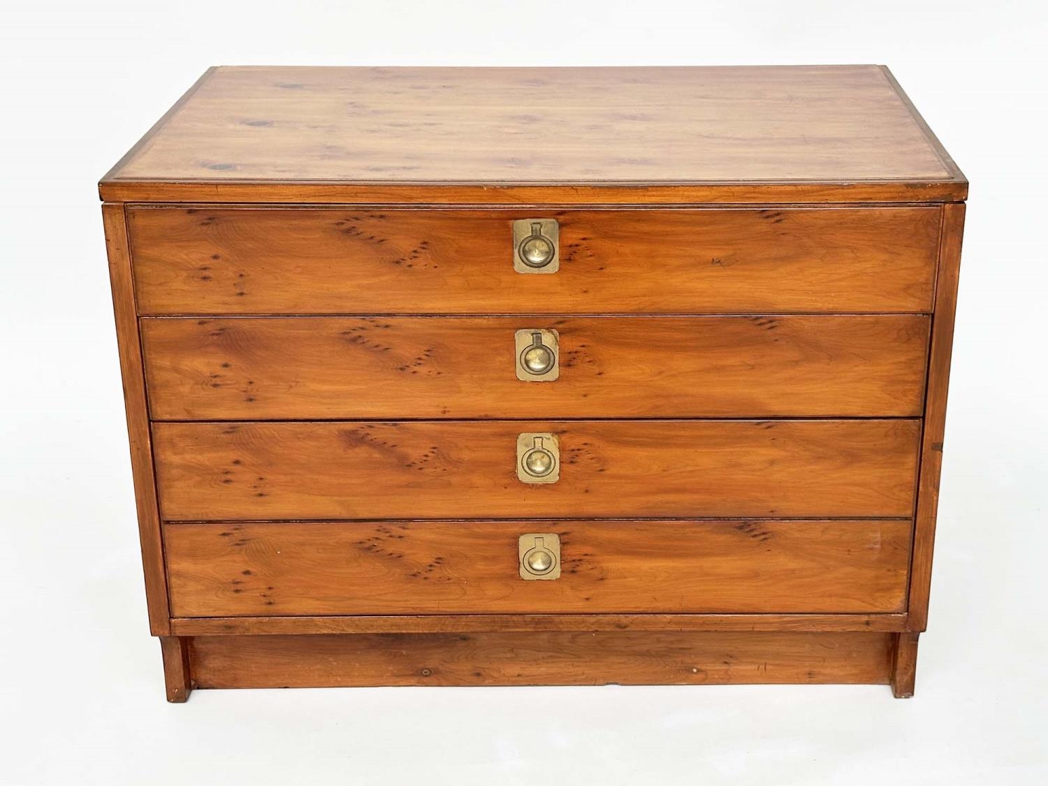 CHEST BY ARCHIE SHINE AND ROBERT HERITAGE, mid 20th century yewwood, with four drawers probably