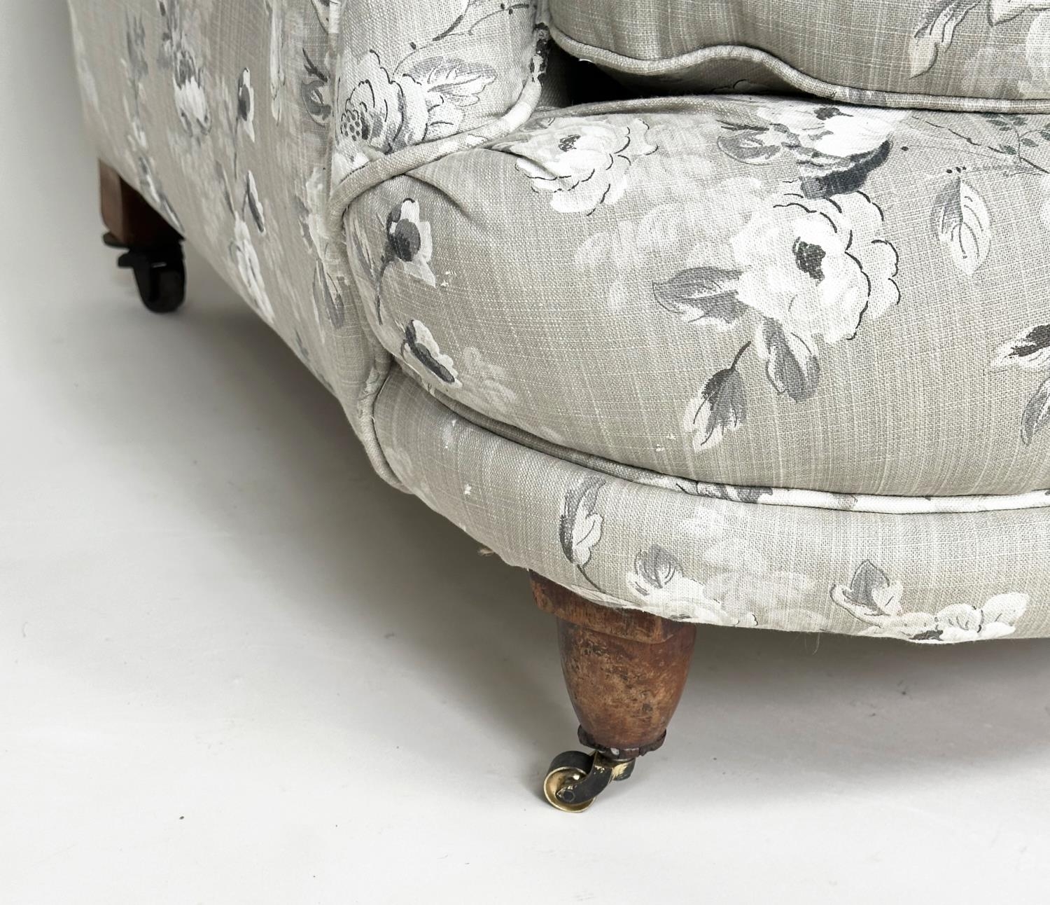 WILLIAM BIRCH ARMCHAIR, 19th century Howard type, newly upholstered in grey linen impressed numerals - Image 13 of 13