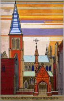 HENRY COLLINS (1910-1994) AND JOYCE COLLINS (1912-2004), 'All Saints church, Margaret Street', oil