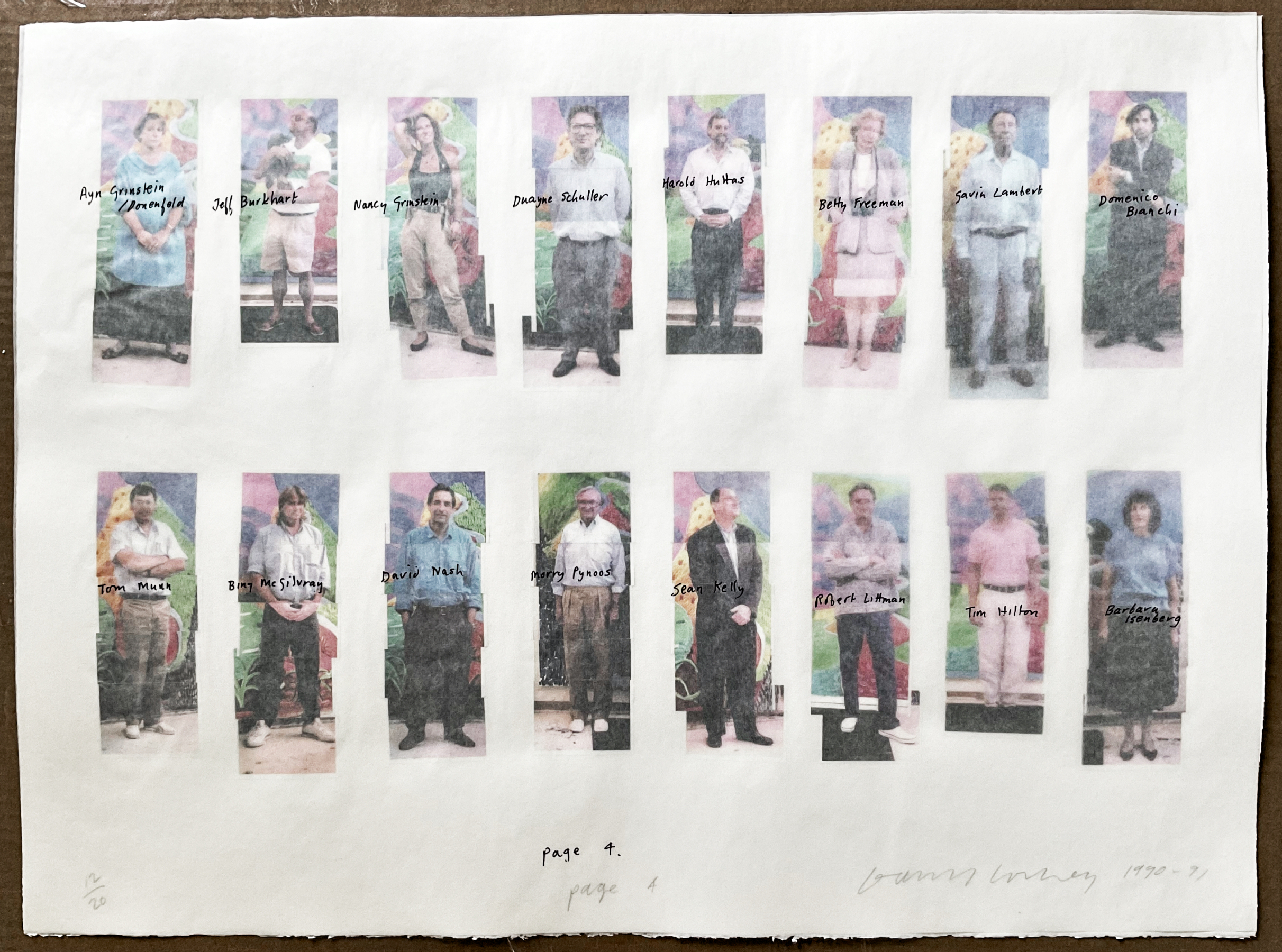 DAVID HOCKNEY, 112 LA Visitors, colour laser print collage, printed on parsons linen laser paper