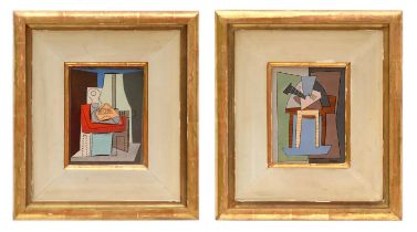 PABLO PICASSO (Spanish, 1881-1973), pair of rare Cubist pochoirs (after the 1920 watercolours),