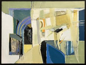 VERA GAROFALO, 'Abstract- interno', oil on canvas, 60cm x 80cm, framed, label verso.