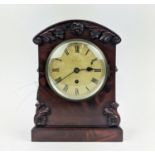 AN EARLY 19TH CENTURY MAHOGANY BRACKET CLOCK, spring driven movement, with pendulum and key, by