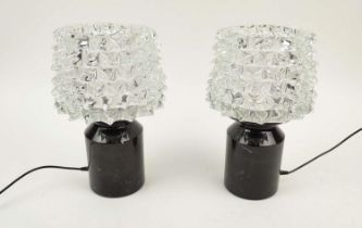BAROVIER & TOSO CAMPARINO TABLE LAMPS, a pair, 27.5cm H each approx. (2)