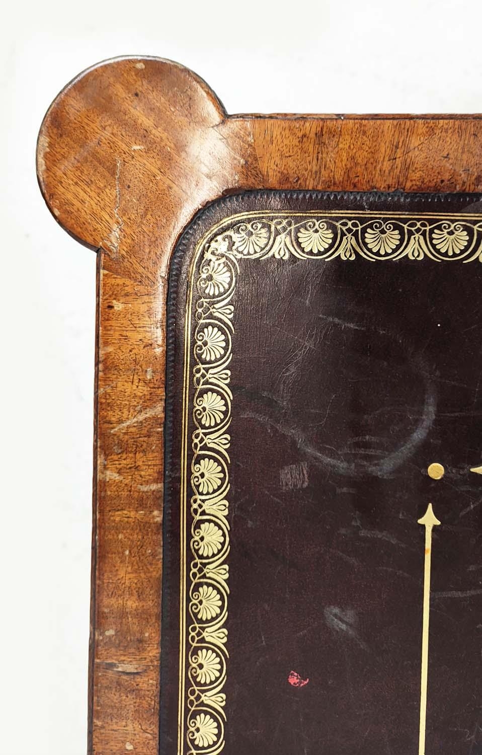 LIBRARY TABLE, Regency mahogany with three drawers to each side, inset tooled leather writing - Image 9 of 13