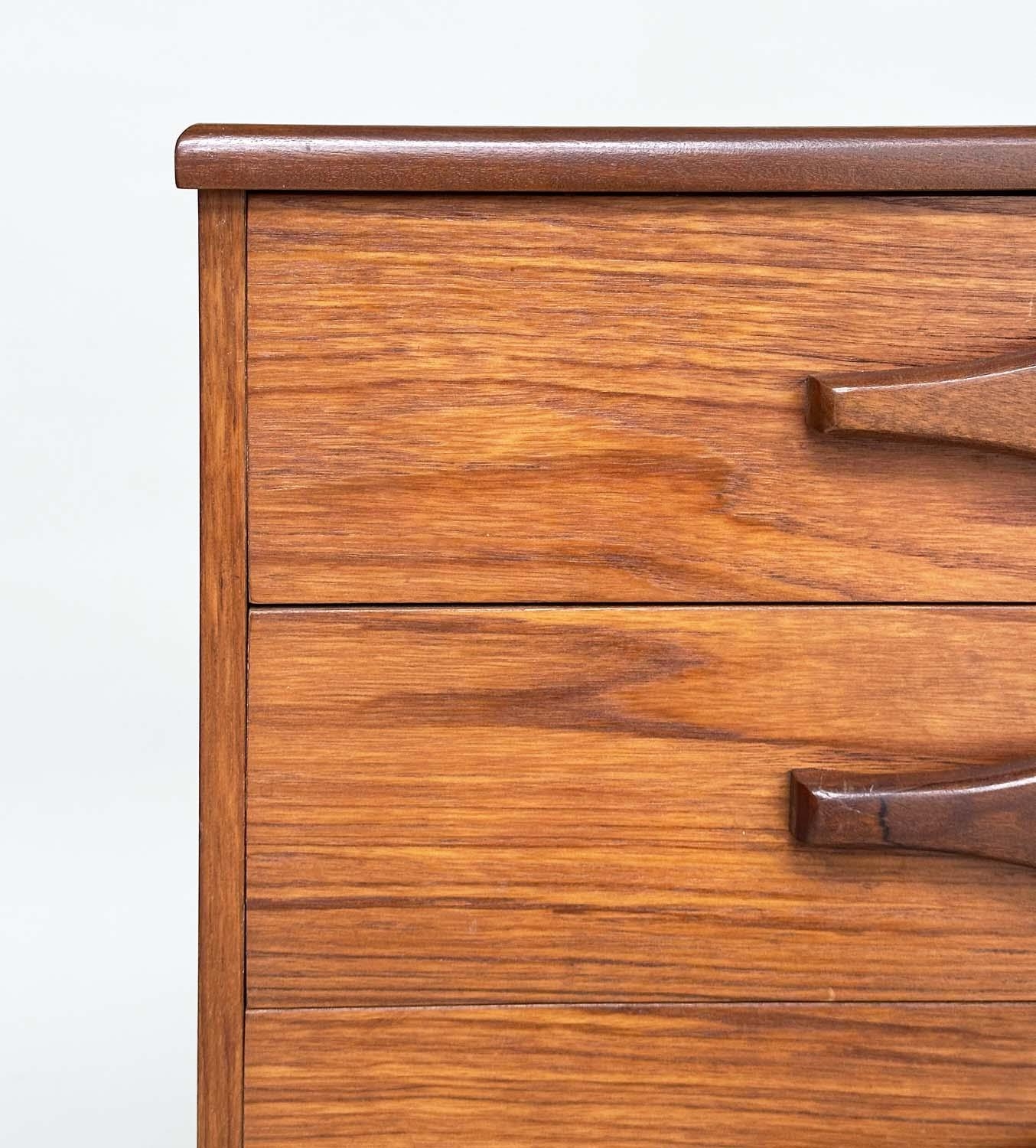 SIDEBOARD, mid 20th century teak with two doors and three drawers, 166cm x 40cm x 75cm H. - Image 5 of 10