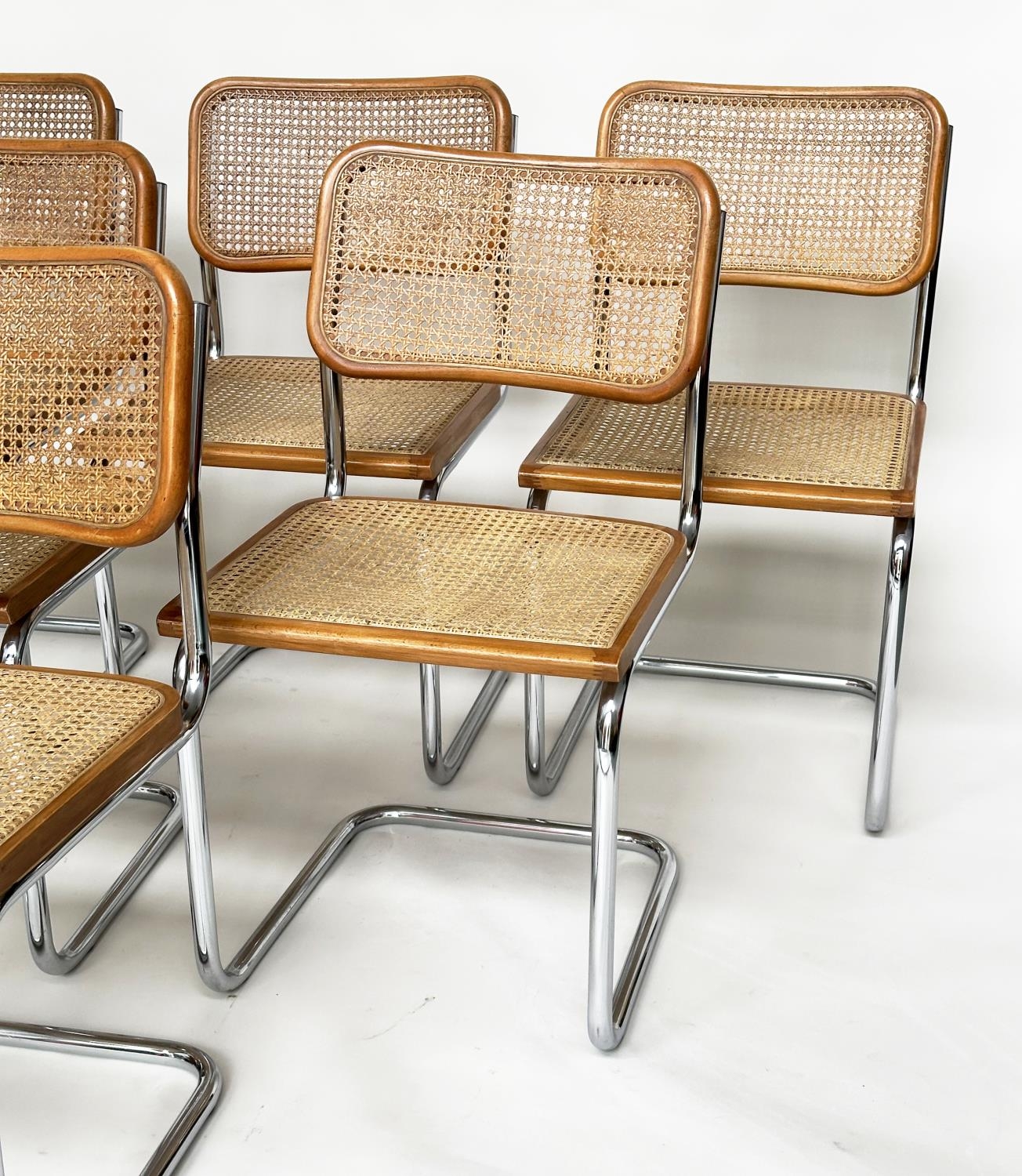 AFTER MARCEL BREUER CESCA DINING CHAIRS, a set of six, 83cm H. (6) - Image 4 of 13