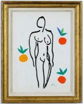 HENRI MATISSE, Nude with oranges, original lithograph from the 1954 edition after Matisse’s cut outs