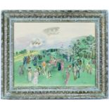 RAOUL DUFY AU CHAMPS DE RACING LITHOGRAPH signed in the plate French Montparnasse frame 45cm x 35cm.