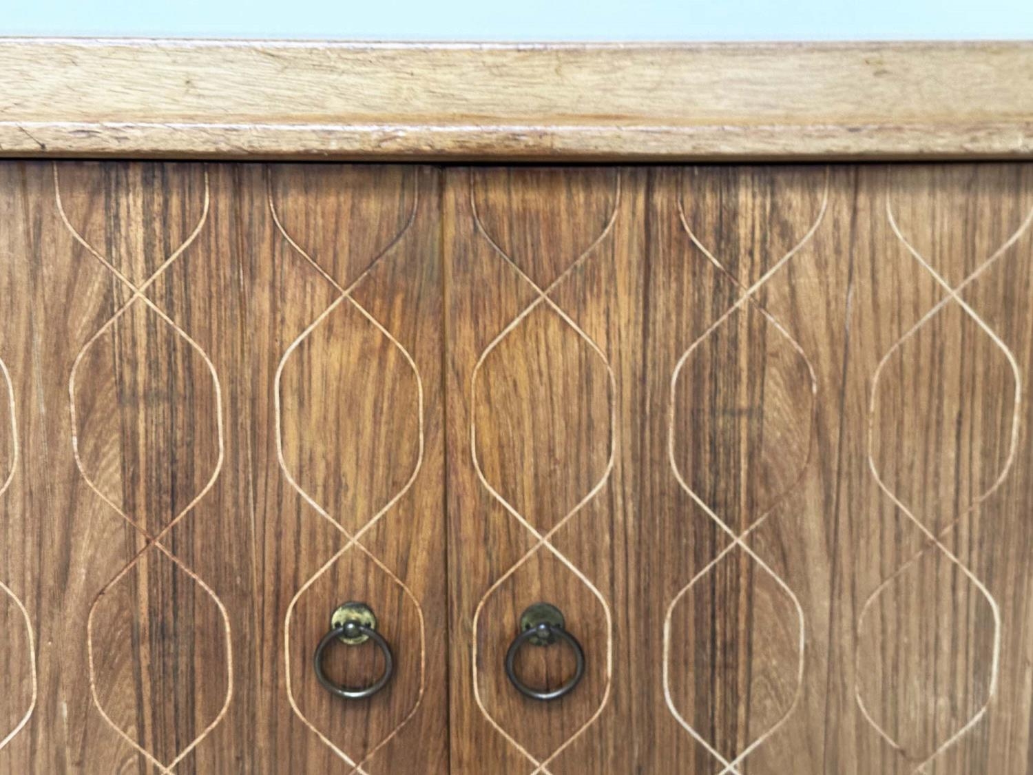 GORDON RUSSELL HELIX SIDEBOARD, walnut with two double helix incised panel doors, 120cm x 46cm x - Image 4 of 9