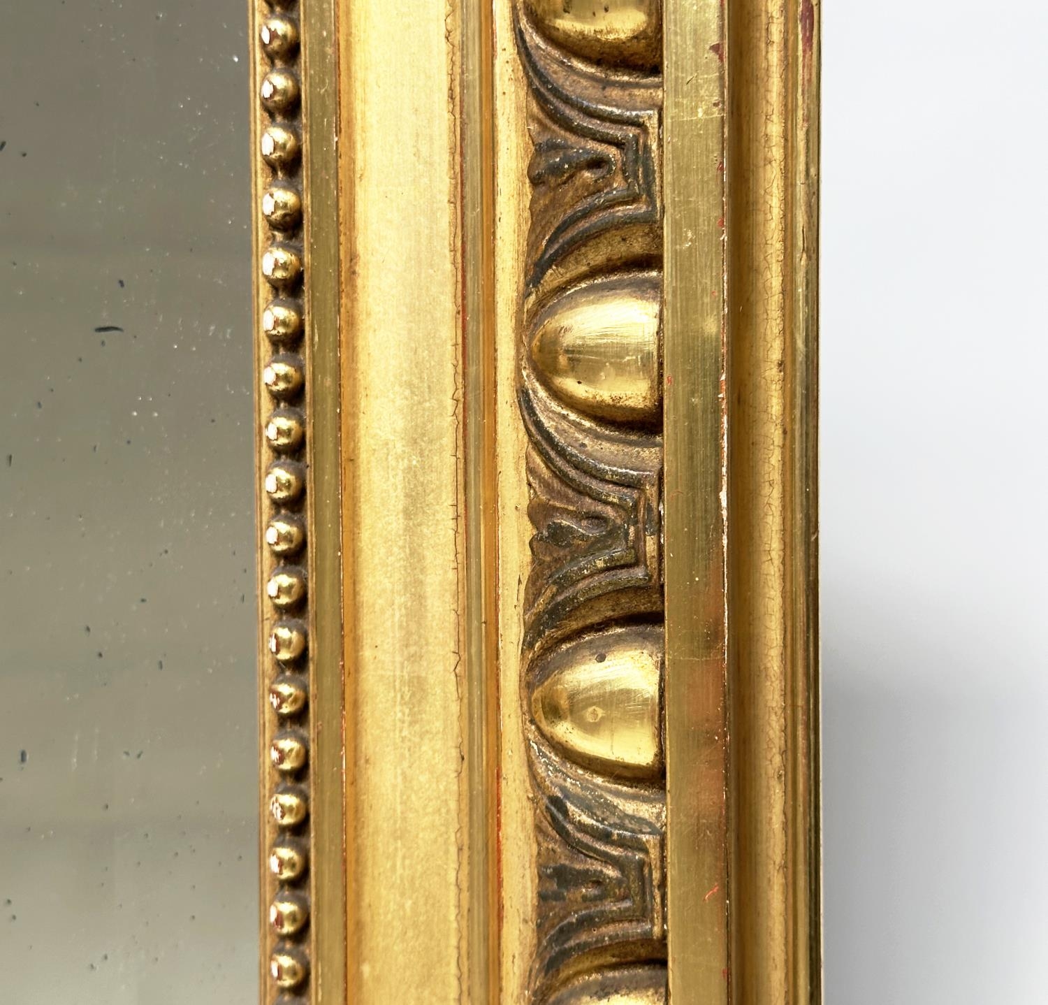 WALL MIRROR, 19th century French Napoleon III giltwood and composition, rectangular with egg and - Image 7 of 10