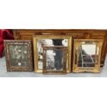 WALL MIRRORS, six various including three 18th and one 19th century French mirror and also two