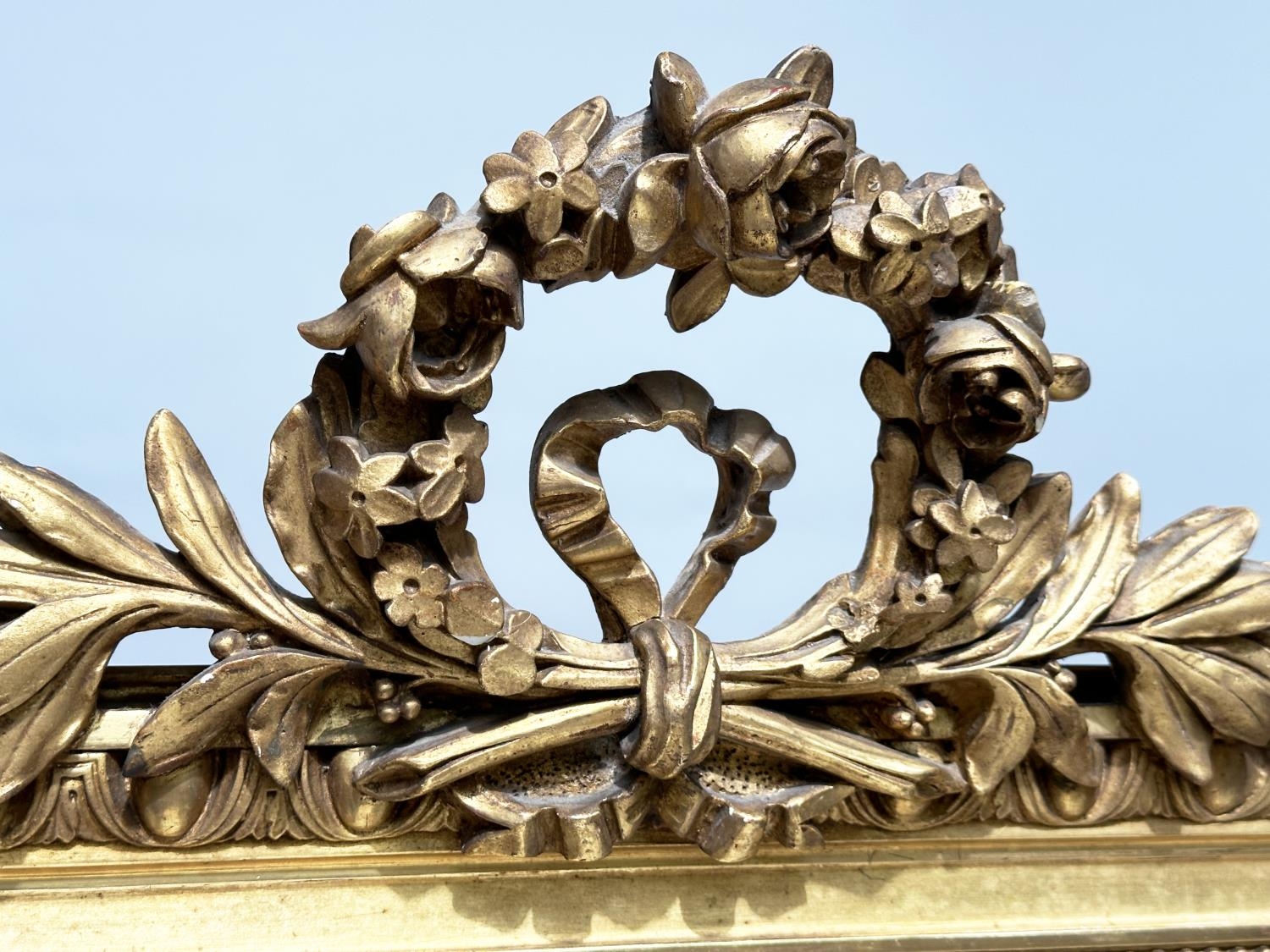 WALL MIRROR, 19th century French Napoleon III giltwood and composition, rectangular with egg and - Image 5 of 10